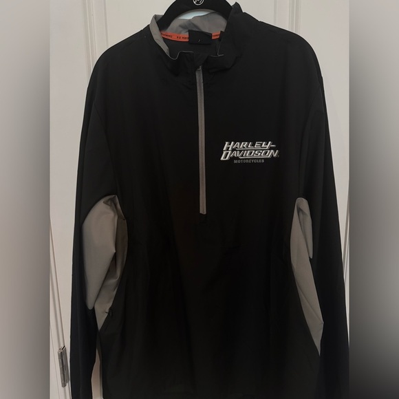 Harley-Davidson Performance Half Zip Windbreaker Jacket Black Gray Men’s L